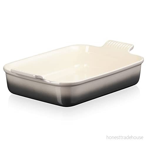Le Creuset Heritage rektangulär tallrik, stengods, 32 cm, 2,31 kg, flinta 843251103140