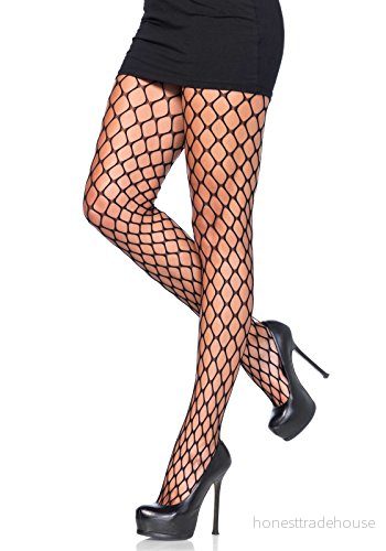 Leg Avenue 9983 Sharp Edge Skala Netz Strumpfhose mit verstärkter Spitze und elastischem Bund Einheitsgröße Strumpfe Damen 714718515113