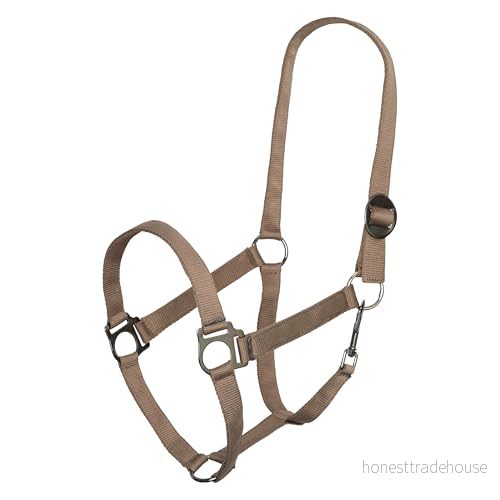 Imperial Riding Grimma Ekonomiskt, robust 25 mm nylonhölster justerbart skjutspänne, karbinhake halsrem, hållbar och lättvårdad, för träning, stallet vardagen, cappuccino, cob 8714184880472