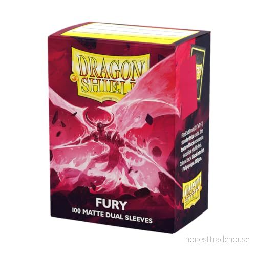 Dragon Shield matt Dual Fury Alaric Crimson King (Fuchsia) 100 CT standardstorlek kortfodral MTG kortfodralet är släta och tåliga kompatibla med Pokemon & Magic The Gathering Card Sleeves 5706569150556