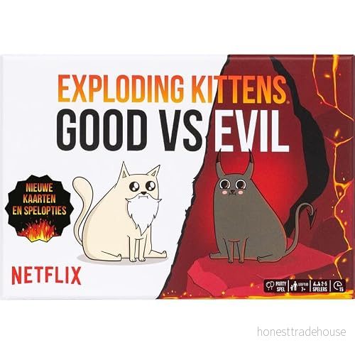 Atmode Exploding Kittens Good VS Evil NL Expanderande kattungar 25 spelare 7+ 1530 minuter festspel för vänner och familjer 810083044705