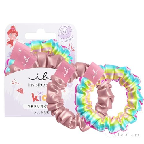 Invisibobble Barn hår gummiband flicka blå och rosa Sprunchie Slim Kids x2 Gummi baby som inte skadar håret Scrunchies anti jerks 4063528060853