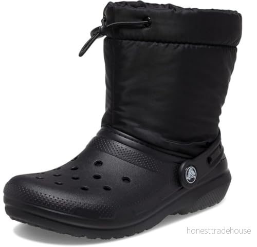 Crocs Classic Lined NEO PUFF Unisex Gummistövlar, Storlek: 39 40, Black Textil/syntet 191448591516