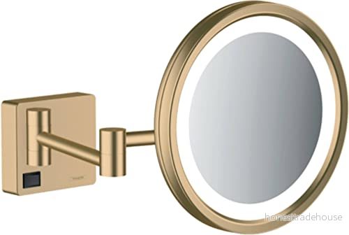 hansgrohe AddStoris sminkspegel med LED ljus, 3 x förstoringsspegel, borstad brons, 41790140 4059625321911