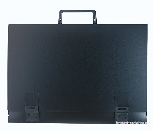 Exacompta Ref 59201E Konstmapp i plast 520 x 710 mm, lämplig för transport av A2 dokument, styvt handtag, remstängning att säkra dokument svart omslag 3130631592012