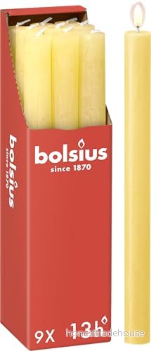 Bolsius Dinner Candle Rustic Sunny Yellow 27 cm 9 Pieces 8717847158864