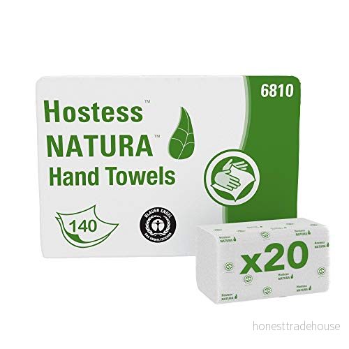 Hostess 6810 Natura 20 förpackningar med 140 ark papper 2 lager vit 5027375008283
