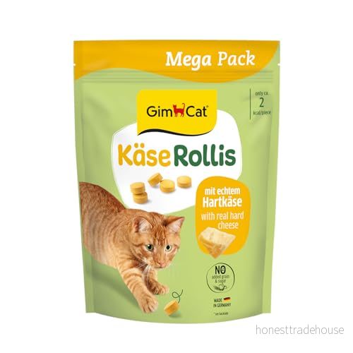 GimCat ost Rollis spannmålsfri och vitaminrik kattmellanmål med äkta hård 1 påse (1 x 425 g) 4002064419510