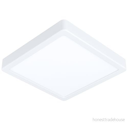 EGLO connect.z Smart Home LED belysning Fueva Z, L x B 21 cm, ZigBee, app och röststyrning, ljusfärg justerbar, dimbar, metallöverbyggnadslampa vit, IP44 9008606225606