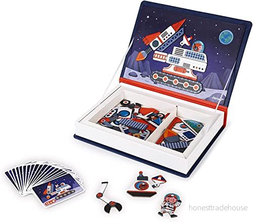 Janod Magneti'Book Universe 70 Part Educational Magnetic Game Teaches Fine Motor Skills and Imagination Suitable for Ages 3 Up, J02589 3700217325893