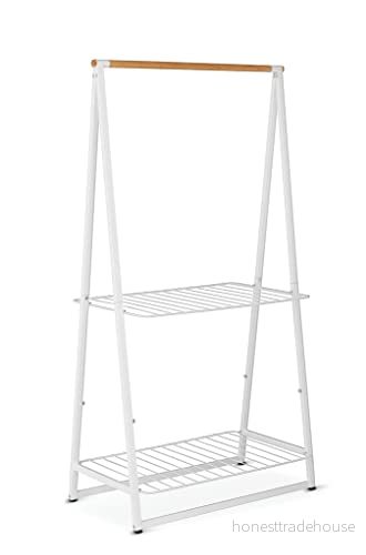 Brabantia Kleiderständer Linn Zwei höhenverstellbaren Regalen, White, Small 8710755118227
