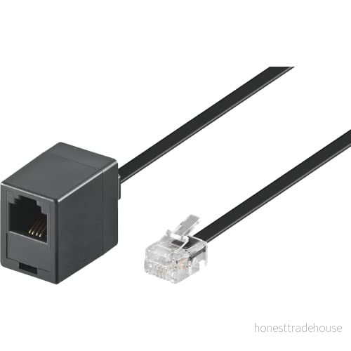 Goobay 68258 modulär anslutningskabel 15 meter, svart, RJ11/RJ14 kontakt (6P4C) till RJ11 uttag 4040849682582