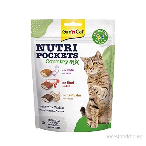GimCat Nutri Pockets Country Mix Knaprigt kattgodis med krämig fyllning och funktionella ingredienser 1 påse (1 x 150 g) 4002064419183