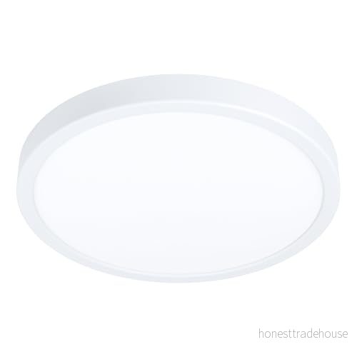 Eglo LED taklampa, Fueva 5, Ø 28,5 cm, 1 glödlampa bygglampa av stål och en ljusyta plast, taklampa i vitt, bygglampa, varm vit 9002759992170