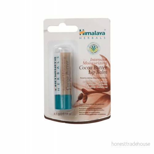 Himalaya Intensive Moisturizing Cocoa Butter Lip Balm Rich Repair Dry and Chapped Lips Enriched with Vitamin E Hydrates, Nourishes Flanes Elasticity 4,5 g (förpackning med 4) 8901138823344