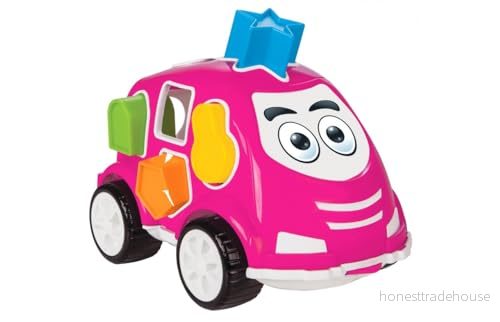 JAMARA 460292 Barnlek, formbil återställningskläder, främjar leknöje och finmotorik, plug in spel med 10 element i totalt 5 olika former färger, öppna bakluckan, rosa 4042774440886 JAMARA 460292 Barnlek, formbil återställningskläder, främjar leknöje och finmotorik, plug in spel med 10 element i totalt 5 olika former färger, öppna bakluckan, rosa 4042774440886