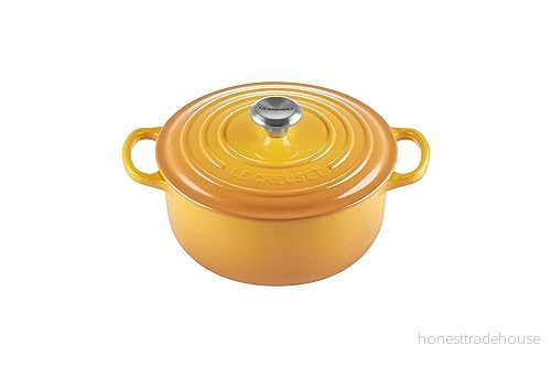 Le Creuset Signature gjutjärnspanna med lock, Ø 20 cm, rund, lämplig för alla typer av spisar och induktion, volym: 2,4 l, 3,092 kg, Nectar, 21177206724430 24147314776