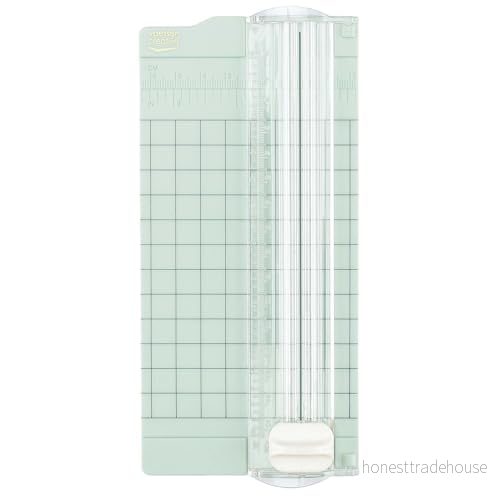 Vaessen Creative Minipappersskärare Liten pappersskärmaskin skär maximalt A5 format Guillotine, scrapbook, spakskärare 16,5 x 15,3 cm mintgrön 8716052230259