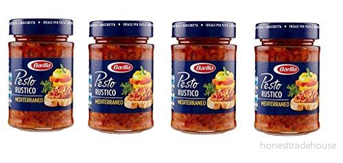 8x Barilla Pesto Rustico Medelhavet med medelhavsgrönsaker italiensk sås 200 g 8076809576581