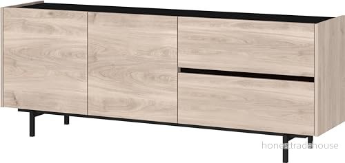 Germania Lowboard 1056-627 GW-Cantoria, i ek/svart, med två lådor och dörrar, 162 x 63 40 cm (B H D) 4005949105669