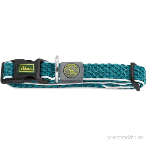 HUNTER HILO VARIO BASIC hals för hundar, 3D nätmaterial, reflekterande, ventilerande, lätt, SM, turkos 4016739671646