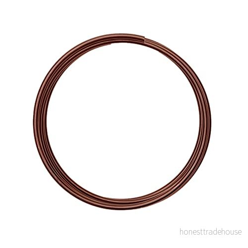 Vaessen Creative aluminiumtråd, 4 mm x 2 m, pysseltråd, dekorativ tråd, blomtråd, smycken i meter böjlig smyckestråd, brun, 200 0,4 cm, 8716052143979