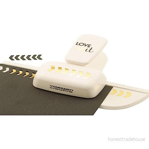 Vaessen Creative Love It Samling Bordürenstanzer Winkel, Medium, Motivlocher av plast, Zum Basteln med papper och scrapbooking, Mehrfarbig, Storlek M, Flerfärgad 8716052197446
