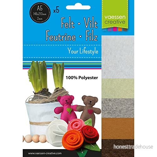Vaessen kreativ filt tyglakan paket En storlek Brun 8716052216253