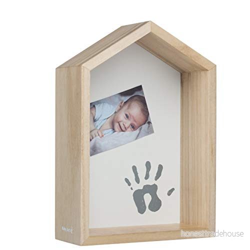 Baby Art Hushållshylla, trä vägg eller skrivbordshållare, barnrumsdekoration, personlig med fotavtryckssats, naturlig träfärg 3220660327768