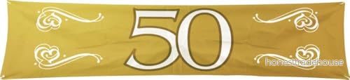 Folat 50 års gyllene jubileumsbanner 180x40cm 8714572214926