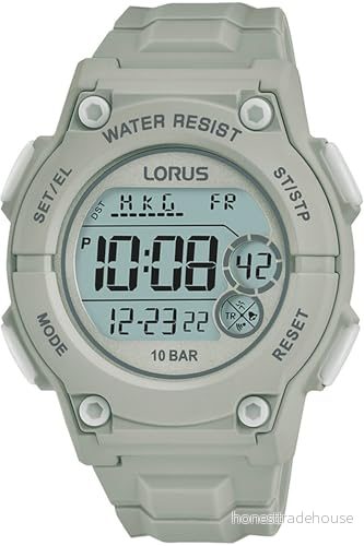 Lorus digital multifunktion 100 m (42 mm) urtavla/grå silikon R2335PX9 4894138357275