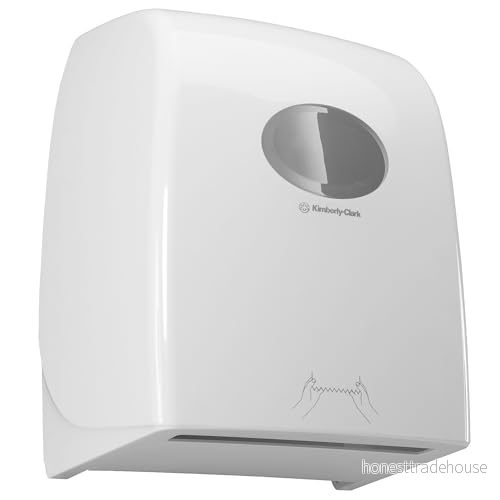 Aquarius rullhandduksdispenser, inkl. vägghållare, med skärpinnar för snabb separation, vit, 6959 5033848037568