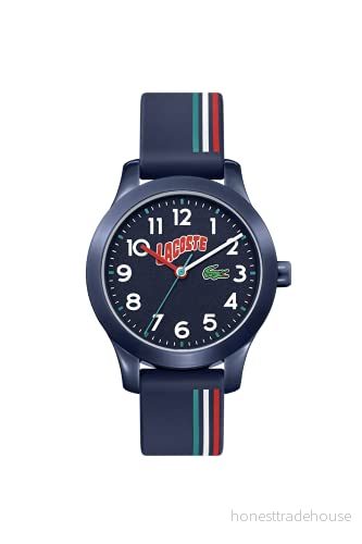 Lacoste Unisex barn, analog kvartsarmbandsur med silikonarmband, blå, bälte 7613272387231