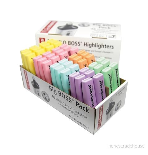 Highlighter STABILO BOSS ORIGINAL Pastel Big 48 pack 6 x blandade pastellfärger 4006381525855