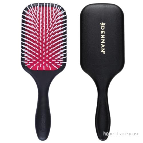 Denman Power Paddle Hair Brush For Fast and Comfortable Detangling, Blow Drying Styling Combination of D3 Pins & Women Men (Red Black), P038 738623012468