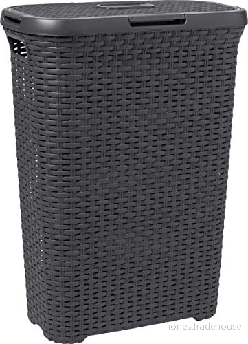 Curver 00709 308 00 Tvättkorg, 40 l, Svart 3253920709011