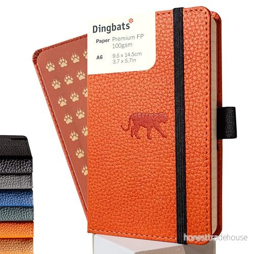Dingbats* Wildlife A6 Pocket Orange Tiger Notebook Dotted 5285003137181