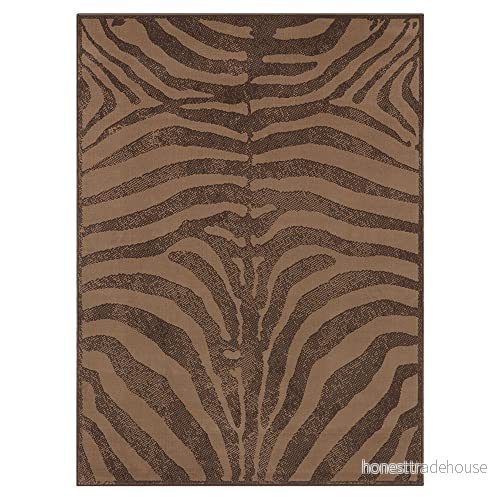 HANSE Home Design matta med kort lugg zebra djurpälsmönster djurmönster, för vardagsrum sovrum matsal brun/beige, 80 x 250 cm 4260669871397