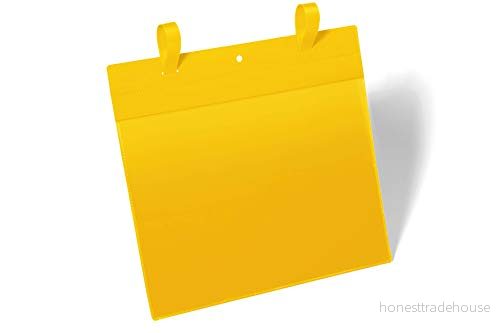 Durable 175104 Plastficka A4L Med Fästband Gul 50 Stycken 4005546997087