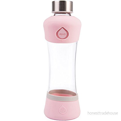 EQUA Glasflaska Acitive Berry 0,55 l drickflaska av borosilikatglas 550 ml sportflaska, vattenflaska 3830054687141