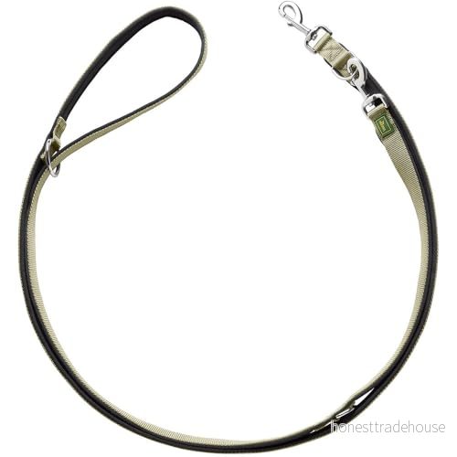 HUNTER Neopren justerbart koppel för hundar, nylon, neoprenvadderat, sport och fritid, 1,5/200 cm, oliv/svart 4016739623058