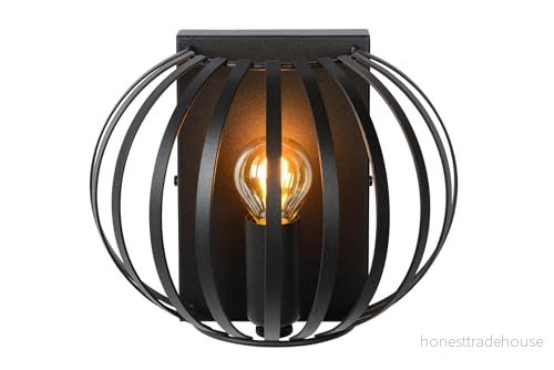 Lucide Vägglampa Manuela med burskärm svart 5411212782762