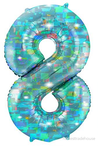 Folat Folieballong Siffror 8 Galactic Aqua 101 cm 8714572660488