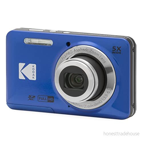 KODAK Pixpro FZ55 16 megapixel digitalkamera, 5X optisk zoom, 2,7 LCD, bildstabilisator, 720p full HD video, litiumjoner blå 819900014082