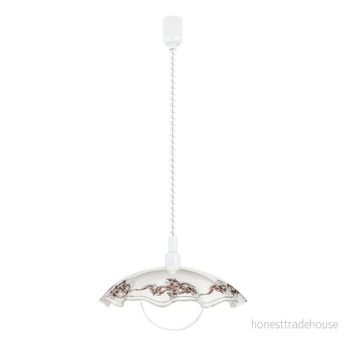 Eglo Pendellampa, vetro, hängande lampa med spiralkabel, höjdjusterbar, pendellampa klassisk, matbord av satinerat glas, plast, vit, lila, svart, E27 9002759304102