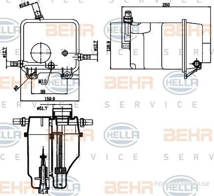 BEHR HELLA SERVICE 8MA 376 755-211 utjämningsbehållare, kylmedel 4045621405953