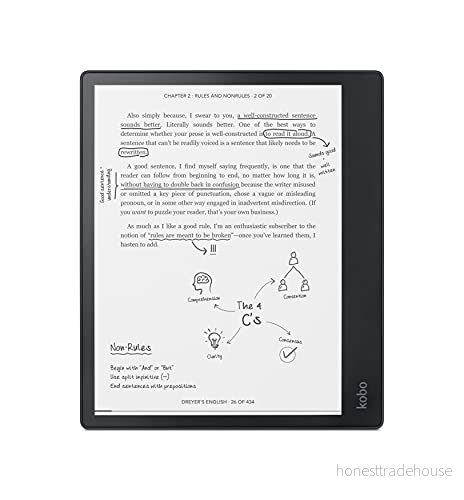 Kobo Ellipsa Pack, eReader, Noteringsfunktion i E böcker, Inkluderar Stylus och SleepCover, Justerbar ljusstyrka, Brev Ink, 32 GB, Färg Svart, 10,3 tums pekskärm mot reflexer 681495008261