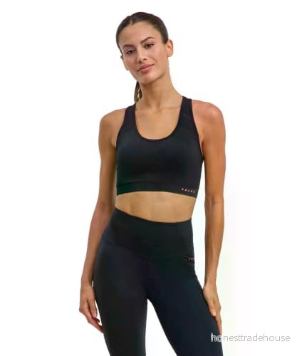 FALKE Dam sport bh Madison låg support funktionsmaterial Svart vit många fler färger andas mycket elastisk för små till medelstora kupor dubbla lager bygellös 1 styck, (svart 3000), XL 4043876748054
