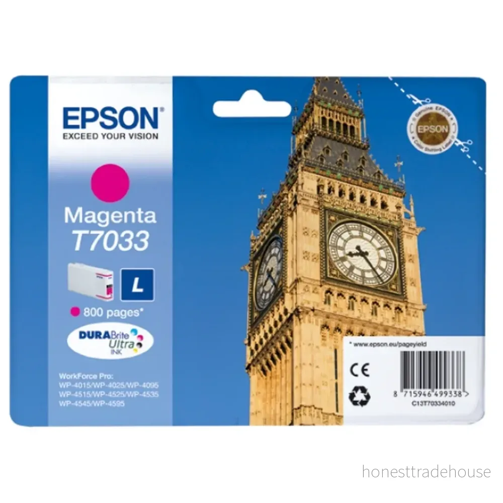 Epson T7033 Bläckpatron Magenta 8715946499338