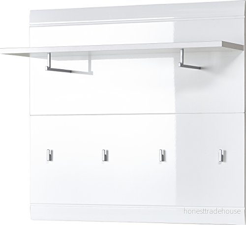 Germania garderobspanel 3575 84 GW Adana, i vit högglans, med klädstång metall, 96 x 90 31 cm (B H D) 4005949357518